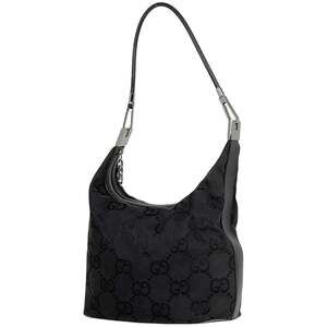 Gucci GG Print Jumbo Shoulder Bag, Handbag, Canvas, Black, 0013814, Women's